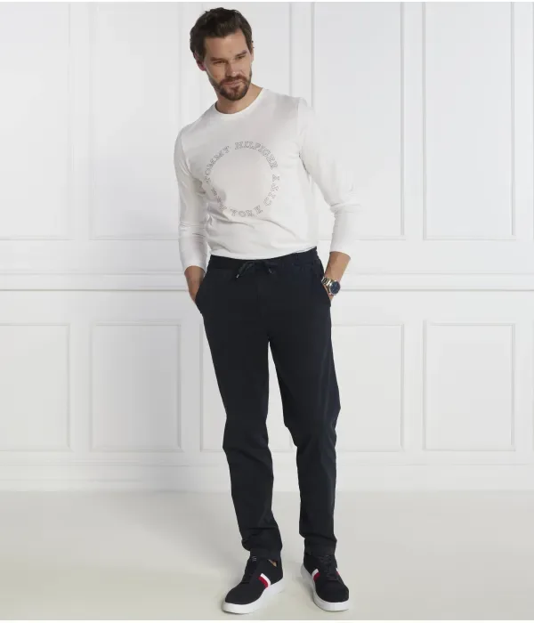 Футболка с длинным рукавом, монотип, круглая slim fit Tommy Hilfiger, белый — фото 2