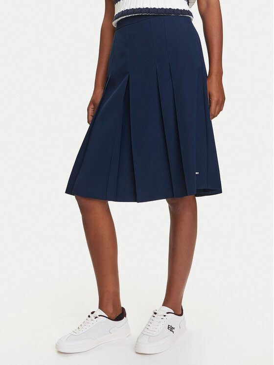

Юбка в складку стандартный крой WW0WW46796 Tommy Hilfiger, синий