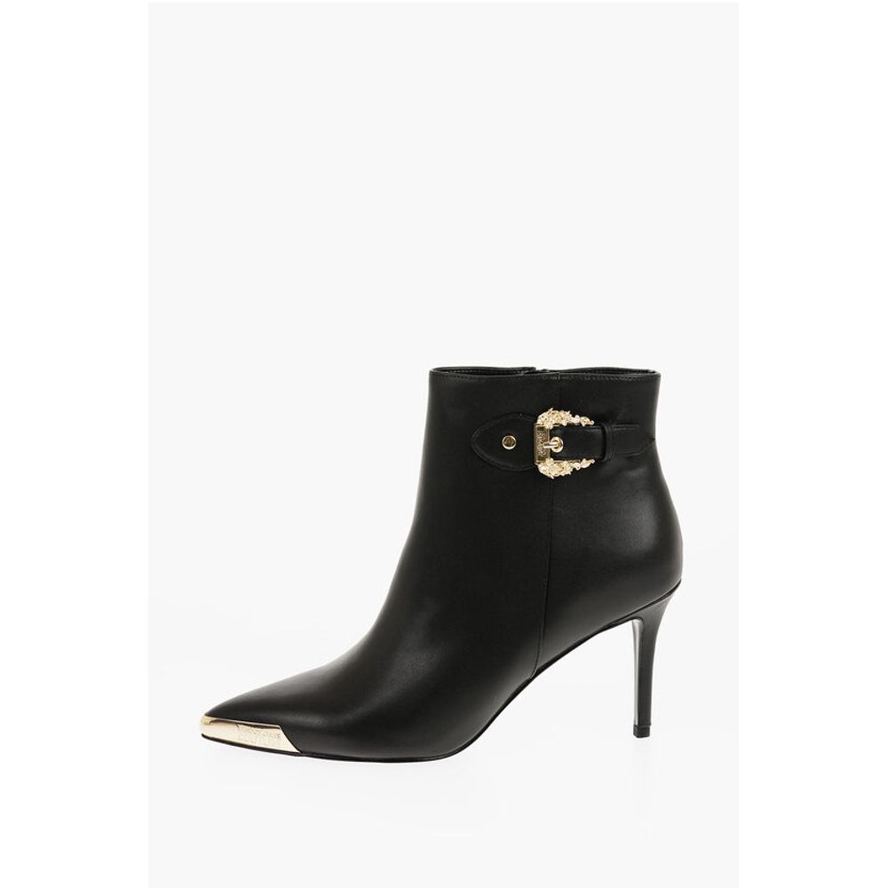 Ботильоны JEANS COUTURE из искусственной кожи SCARLETT с боковой молнией Versace, Black — фото 3