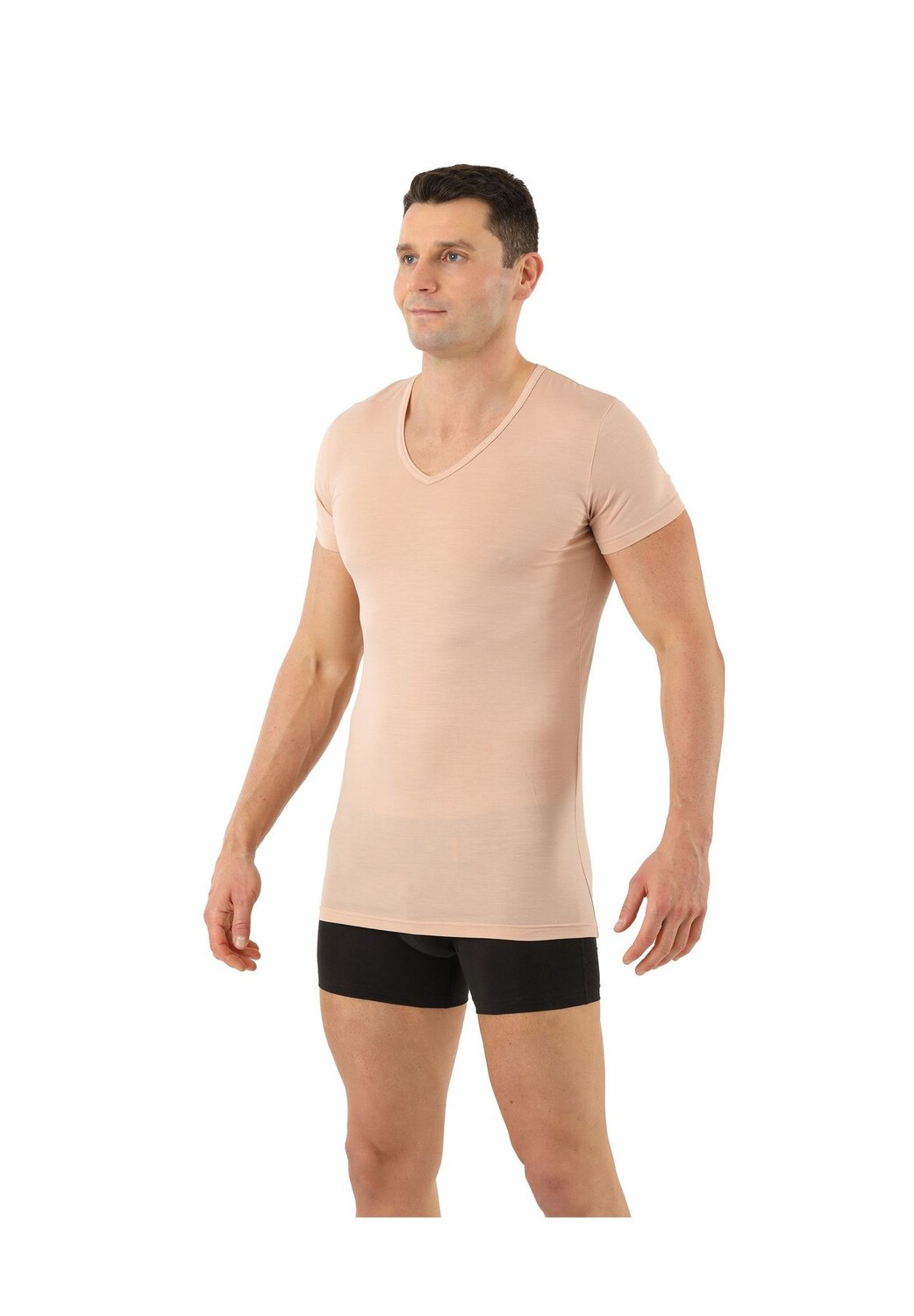 

Рубашка из функциональной шерсти Tencel с V-образным вырезом ALBERTKREUZ, цвет Hautfarbe
