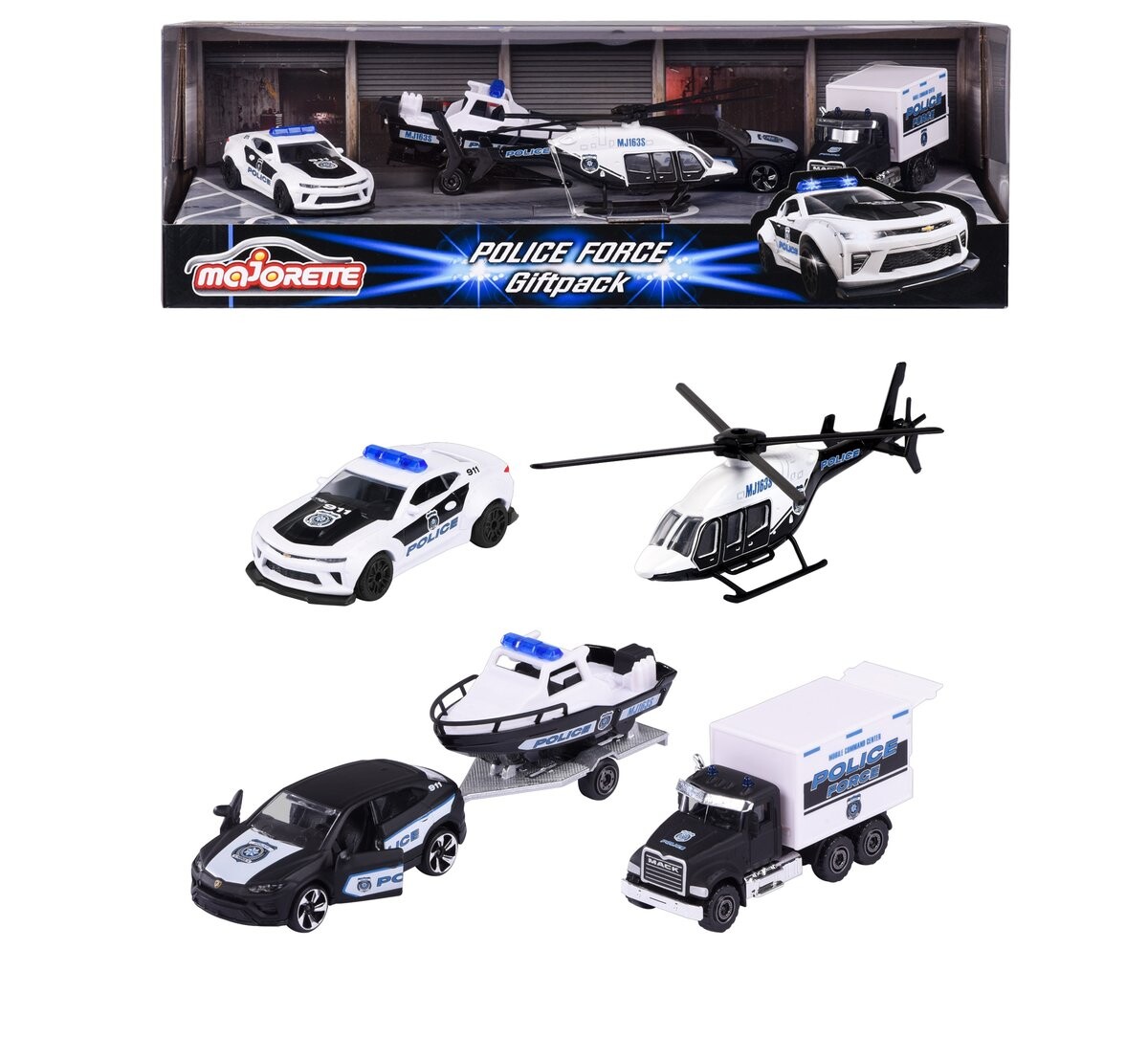

ПОДАРОЧНЫЙ НАБОР MAJORETTE POLICE FORCE, 5 шт. МАСШТАБ 1:64 212053188