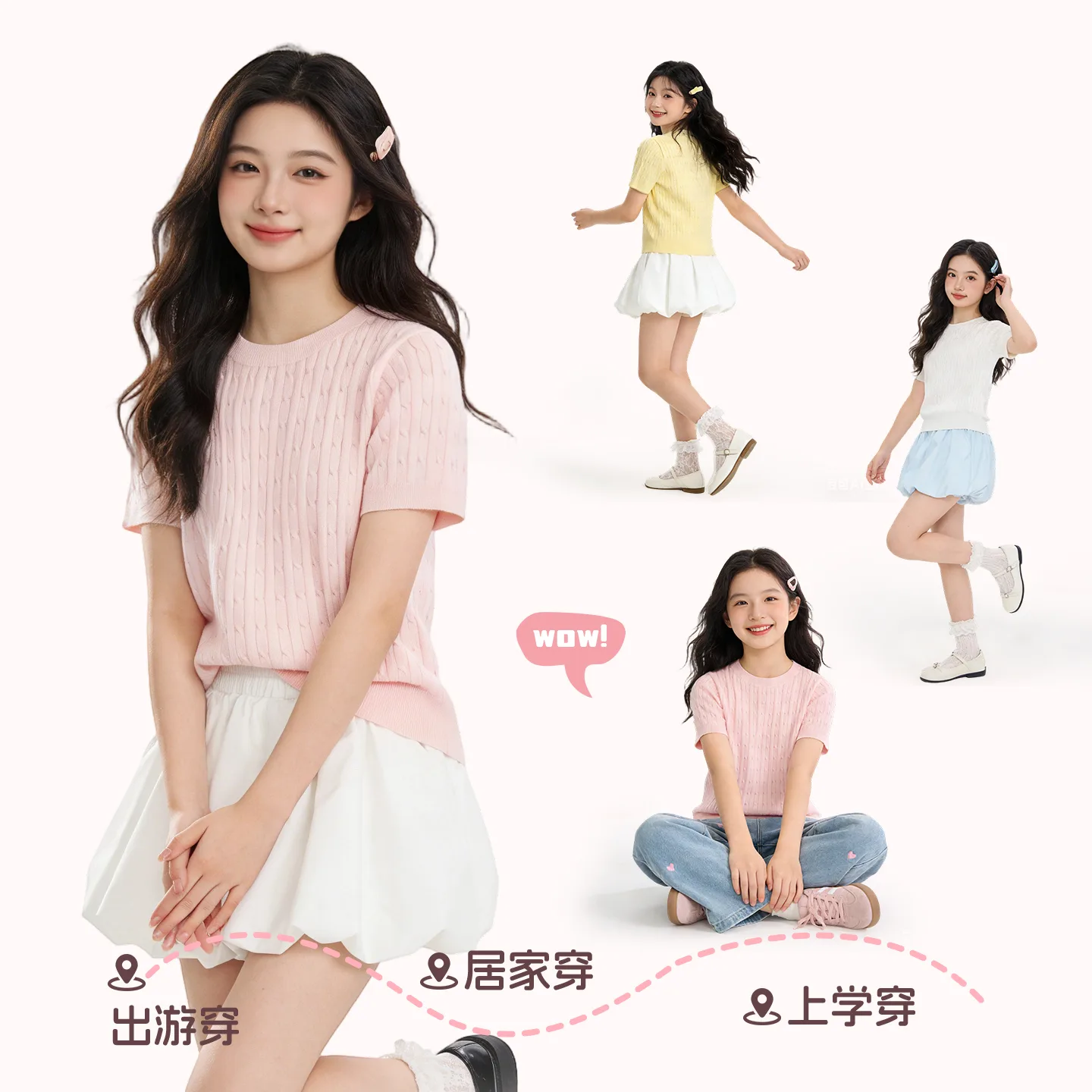 Детский свитер с круглым вырезом Disney, Di Chang Metal Label K Peach Pink — фото 4