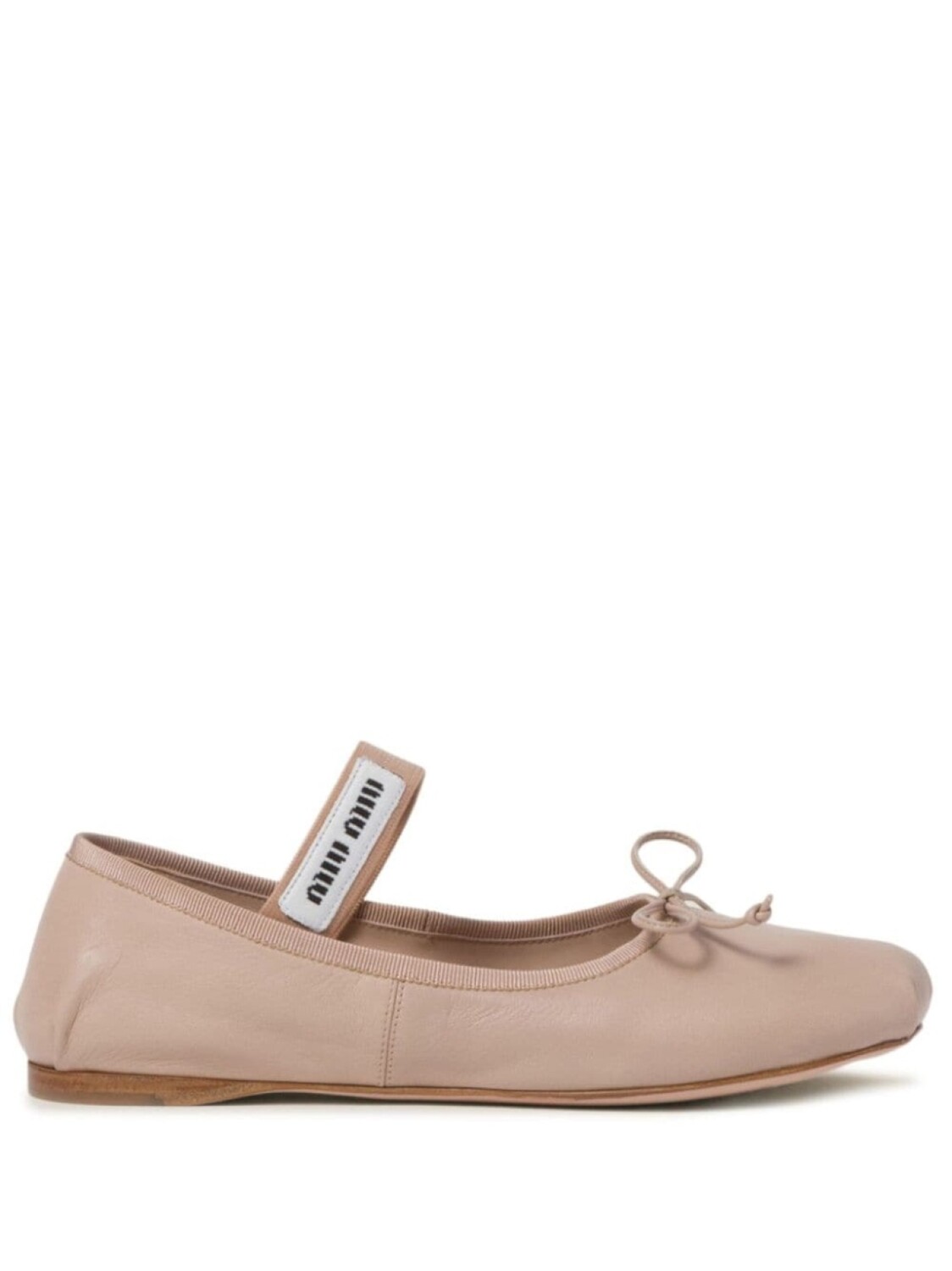 Балетки с заостренным носком Miu Miu, розовый