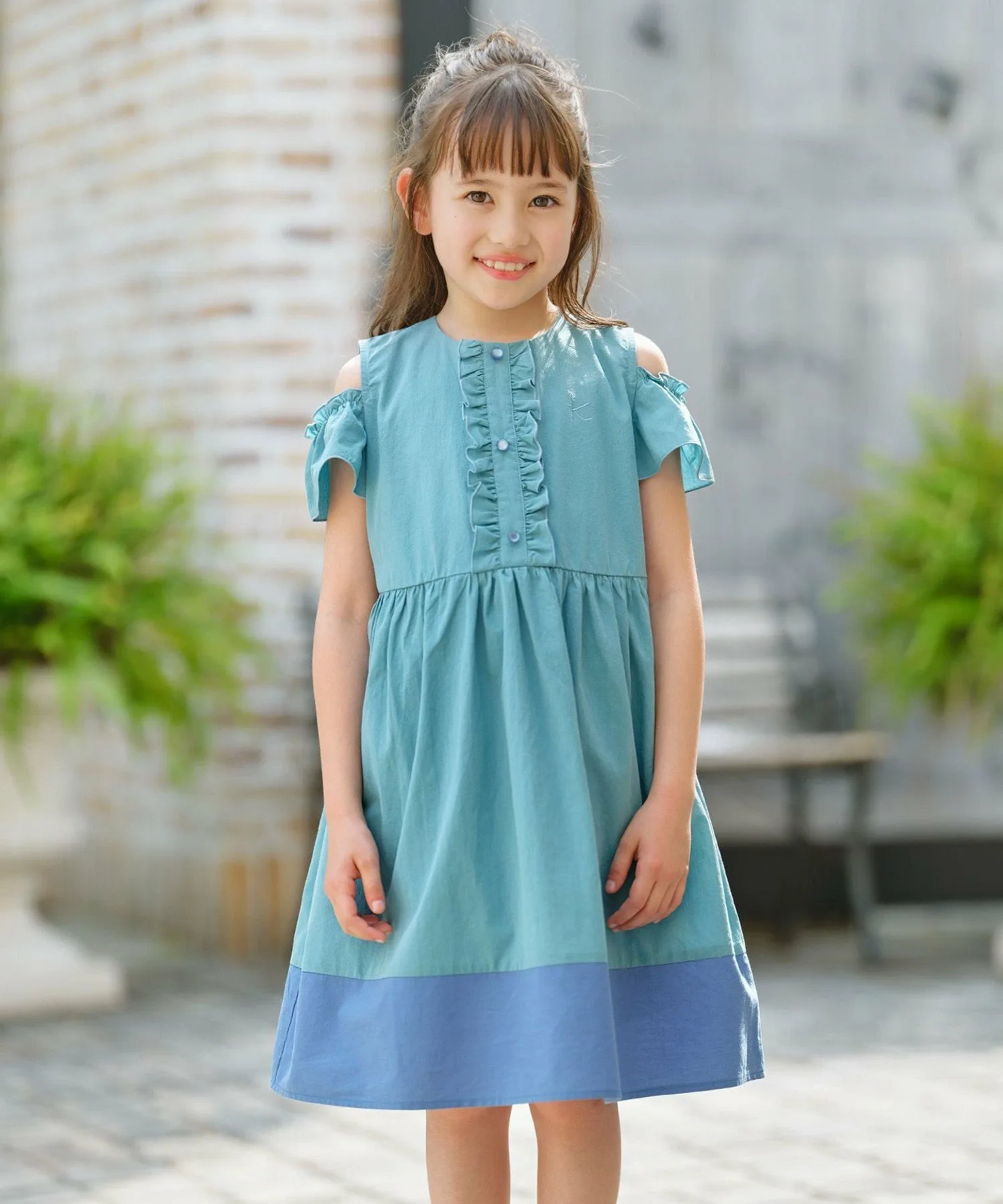 Двухцветное платье Kids Suite, Turquoise Blue [071]