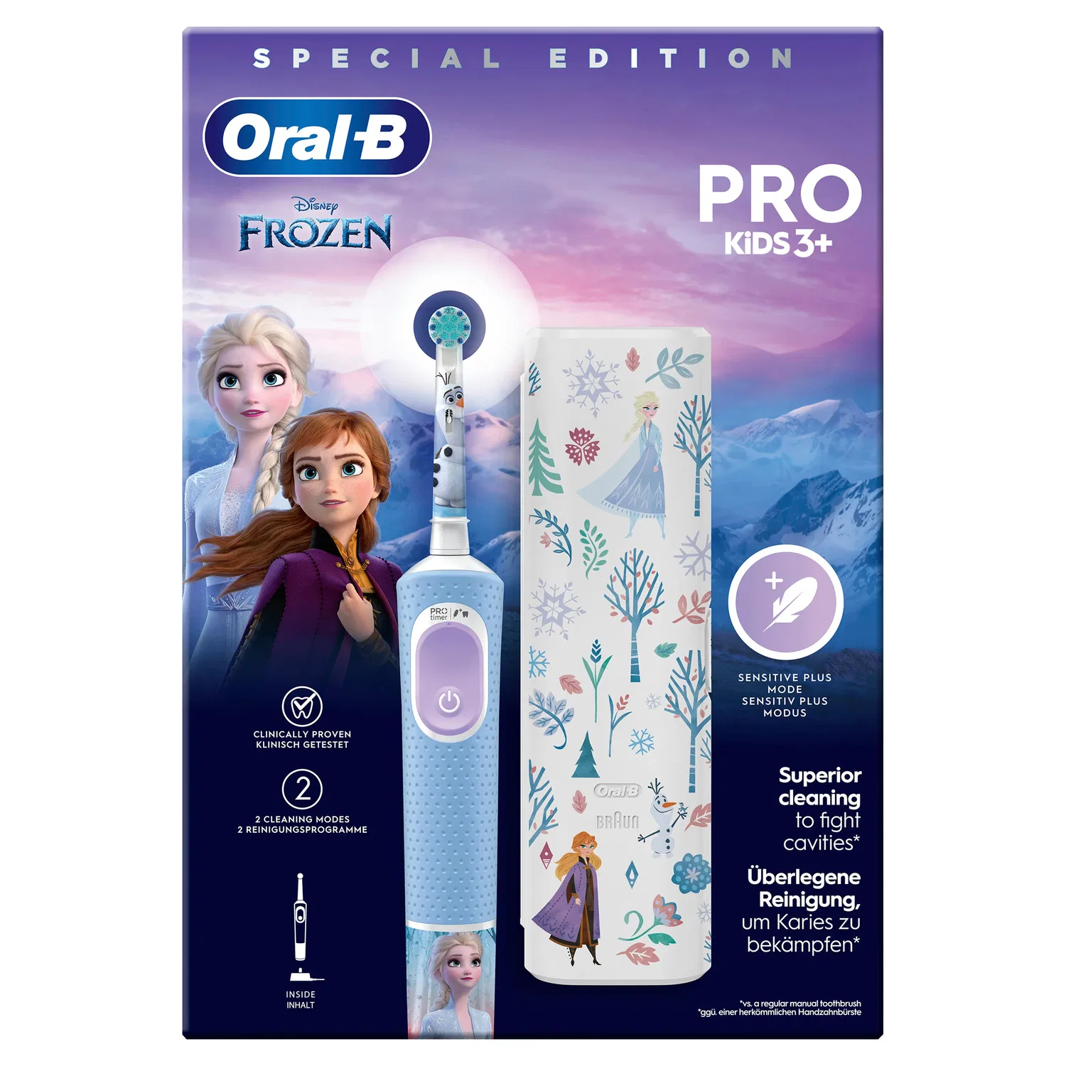 Электрическая детская зубная щетка Frozen Oral-B голубой — фото 4