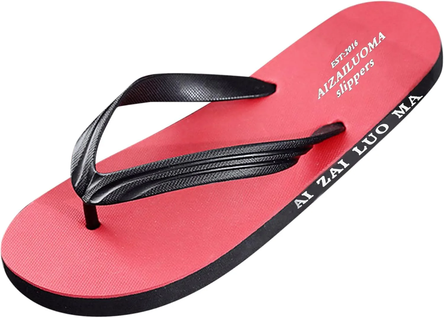 

Мужские летние сланцы с плоской мягкой подошвой, удобные, легкие, повседневные пляжные сандалии и сланцы Generic, красный