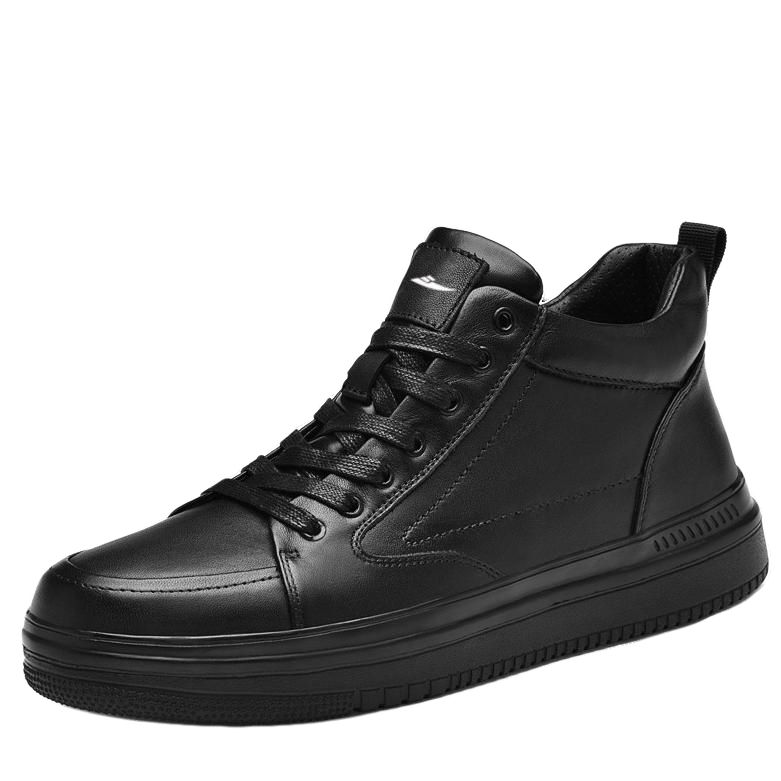 

Kuding Утепленные высокие скейтерские кроссовки мужские черные, цвет Black Insulated Shoes