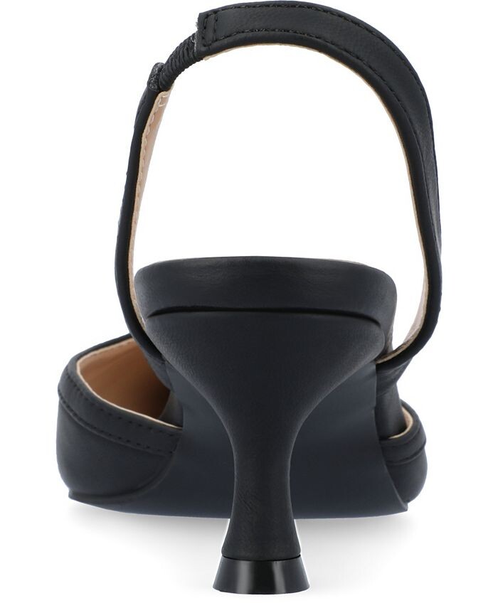 Женские туфли на каблуке Nella с открытой пяткой Journee Collection, цвет Black Polyurethane — фото 3