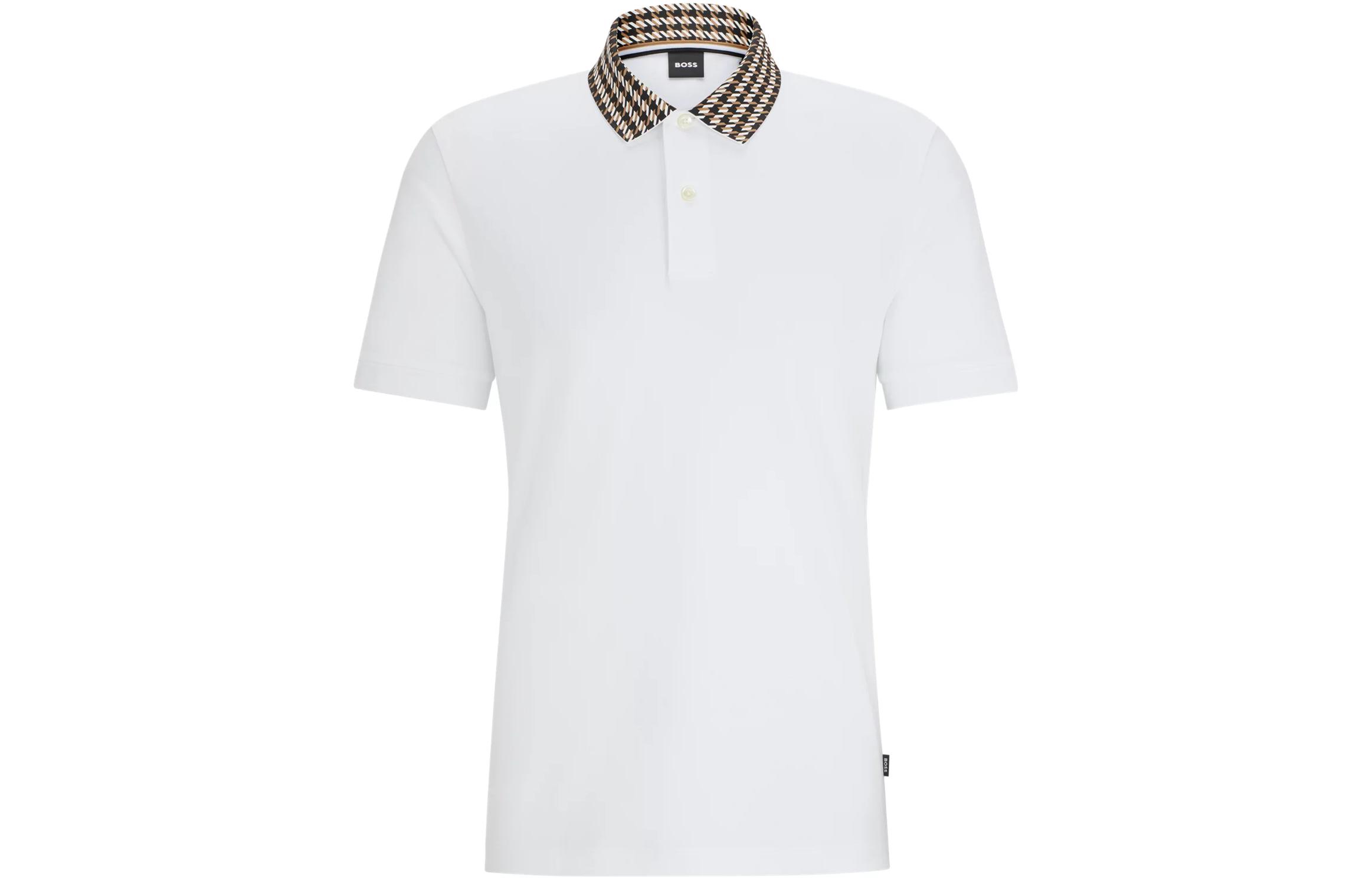 

HUGO BOSS Поло с коротким рукавом мужское белое, Белый, HUGO BOSS Поло с коротким рукавом мужское белое