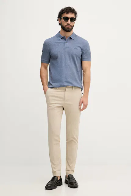 Чиносы slim fit H-Kaiton1 BOSS , бежевый — фото 2