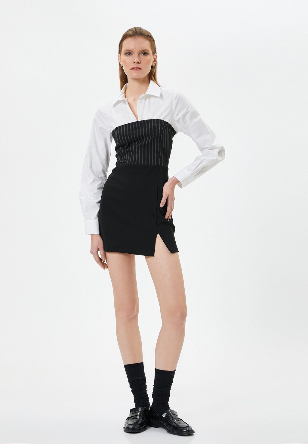 

Юбка А-силуэта Medium Rise Slit Koton, черная