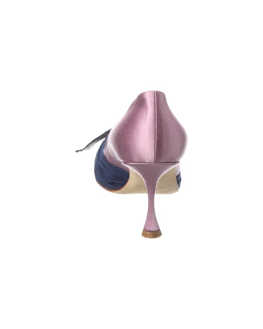 Атласные туфли Manolo Blahnik Terka 70, фиолетовый — фото 3