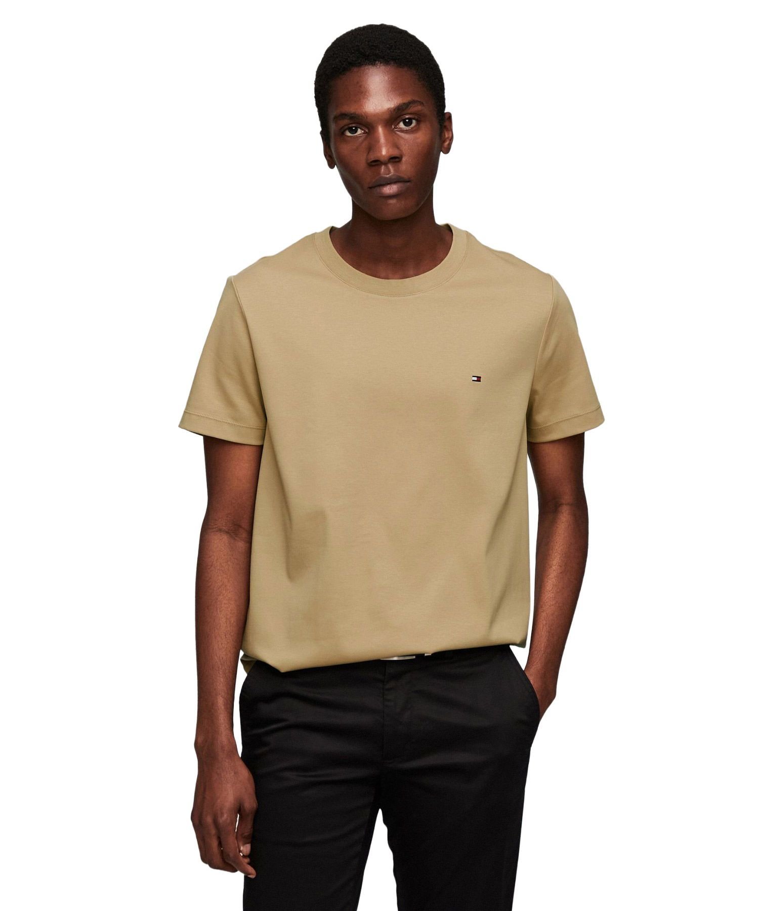 Роскошная трикотажная футболка Interlock 26SS TOMMY HILFIGER, Beige RBL