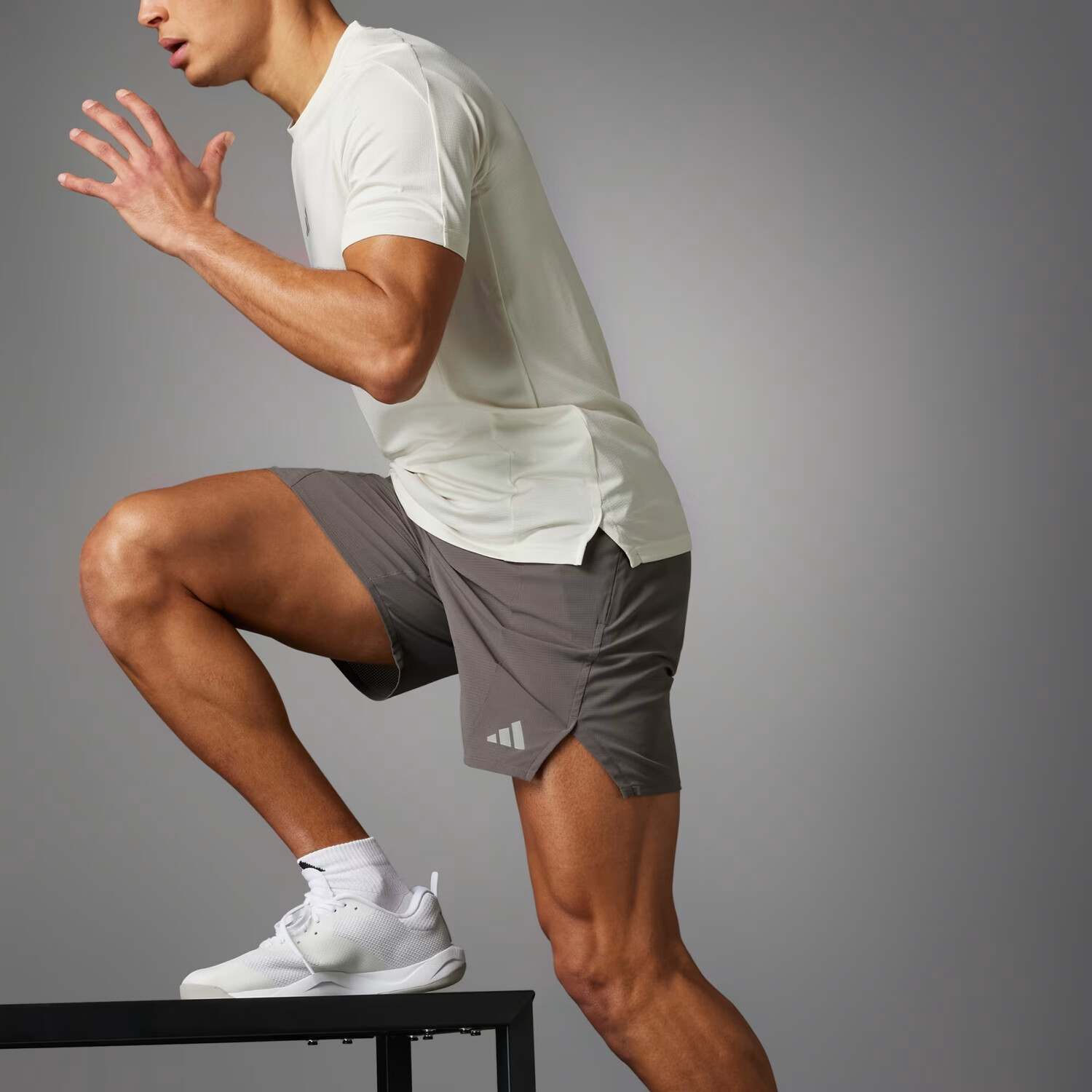 Hiit повседневные шорты мужские серые Adidas, серый — фото 2