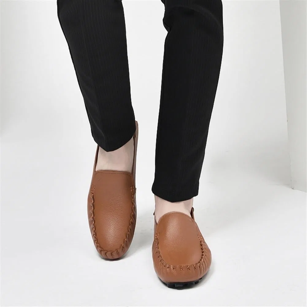 Мокасины кожаные Loafers Brown DHFIRUFSHLO — фото 4