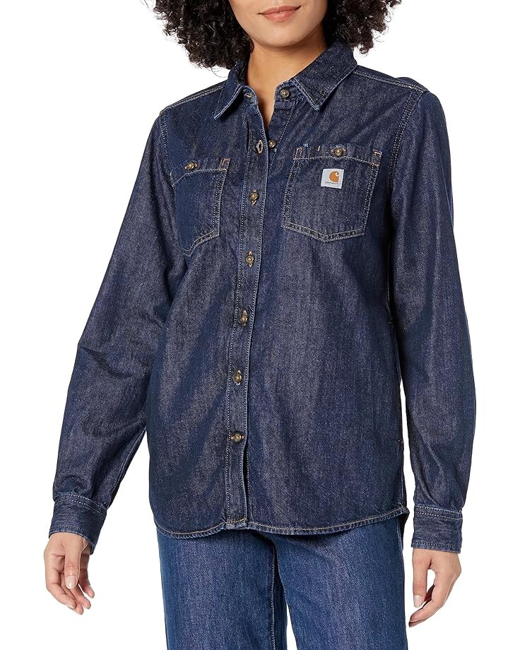 

Рубашка Carhartt Relaxed Fit Midweight Denim Overshirt, цвет Zion