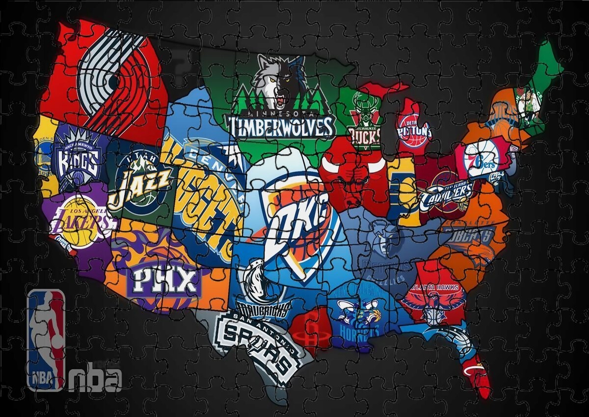 

Пазл 110 шт: Баскетбольный мяч Nba + Сумка с принтом bez marki