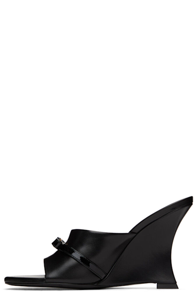 Черные мюли Gianni Ribbon Wedge Versace — фото 3