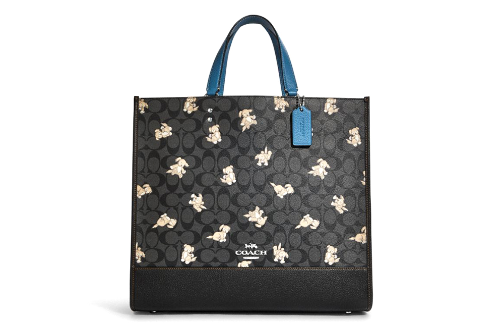 

Сумка-тоут Dempsey из телячьей кожи, шоппер, сумка через плечо, кроссбоди, женская повседневная сумка с монограммой черный COACH