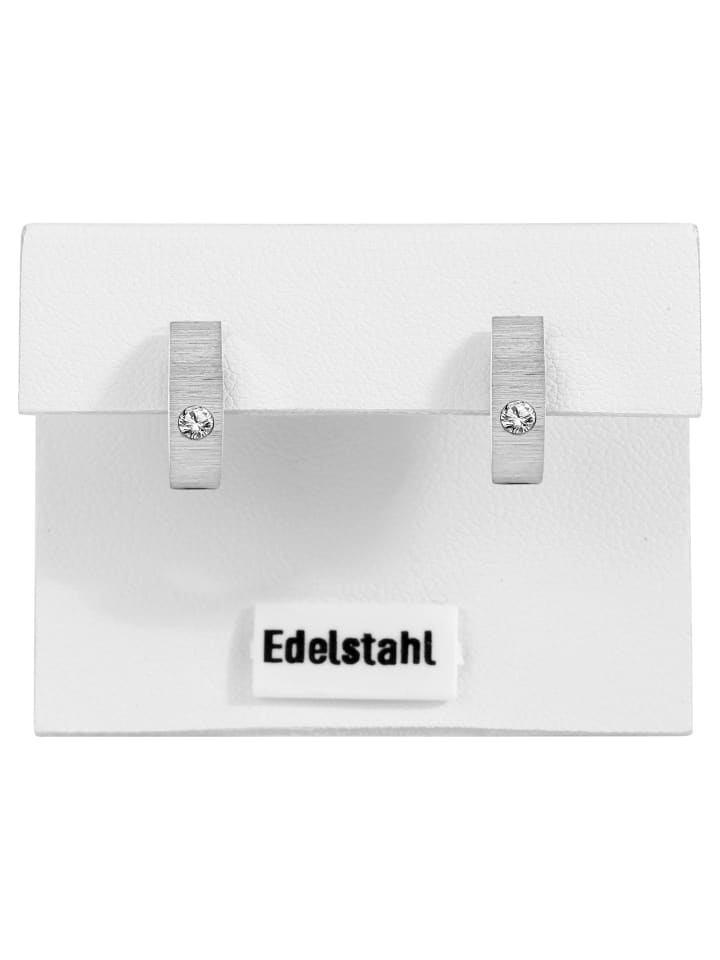 

Adeliás Женские серьги - Серьги-кольца из нержавеющей стали со стразами серебристого цвета