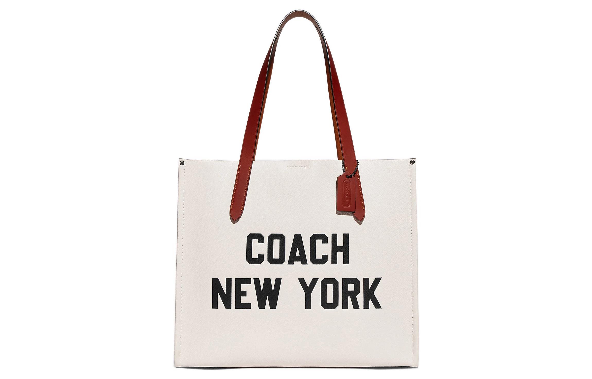 

COACH Кожаная сумка через плечо с вощеной растительной кожей и покрытым холстом