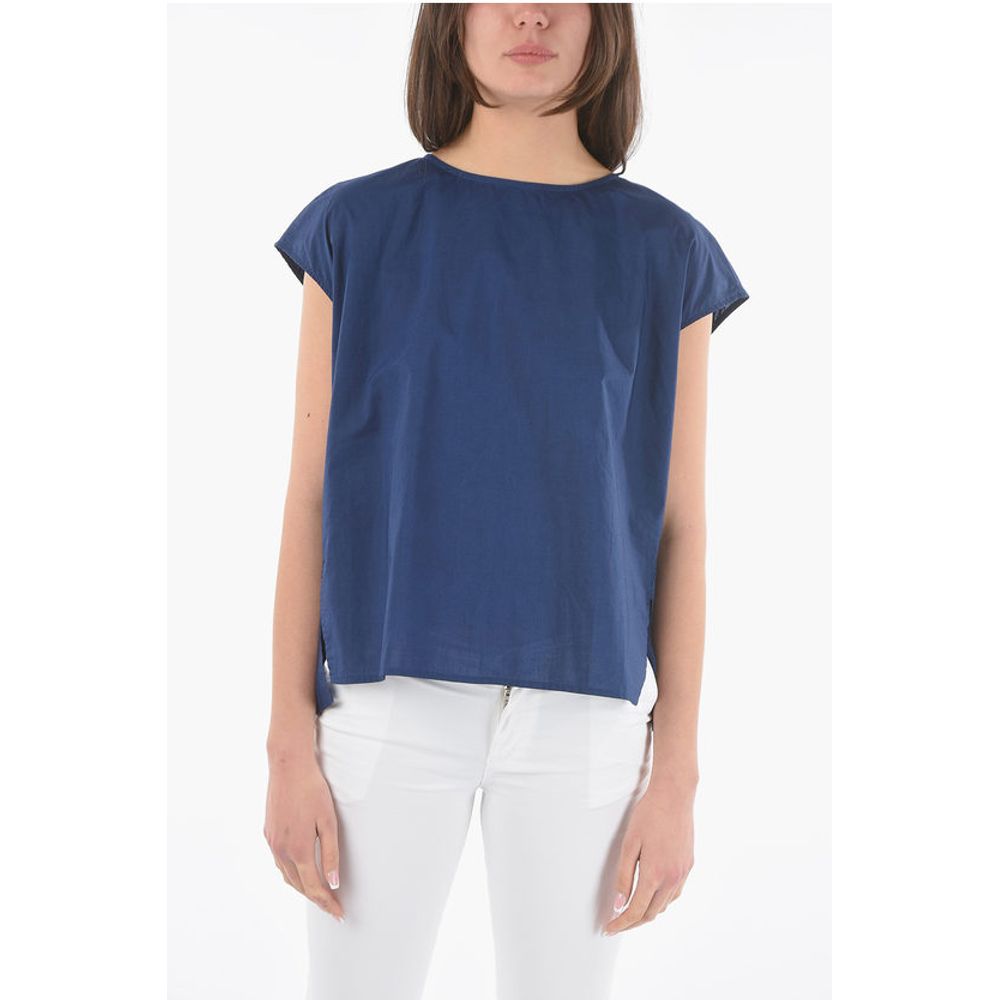 

Блузка Popeline из хлопка с короткими рукавами Woolrich, Blue