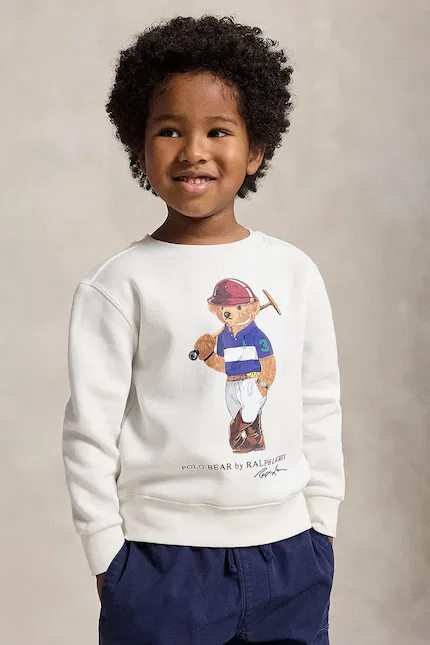 Худи детское из футера Polo Ralph Lauren, белый