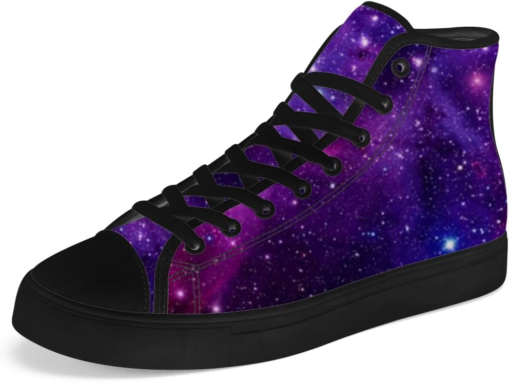 

Кеды Chebing Galaxy на высокой подошве из ткани, высокие кроссовки на шнуровке, повседневная обувь, подарок для мужчин и женщин, пурпурный