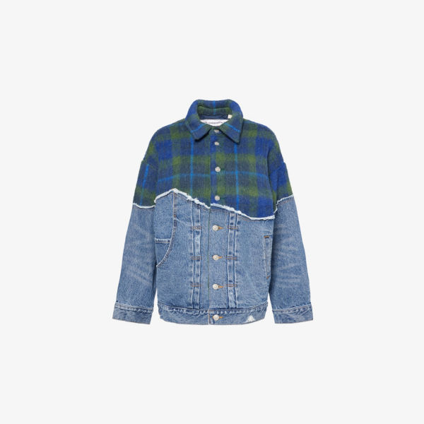 

Джинсовая куртка свободного кроя Levi'S x adsb andersson bell spliced trucker с трикотажными вставками Levis, индиго