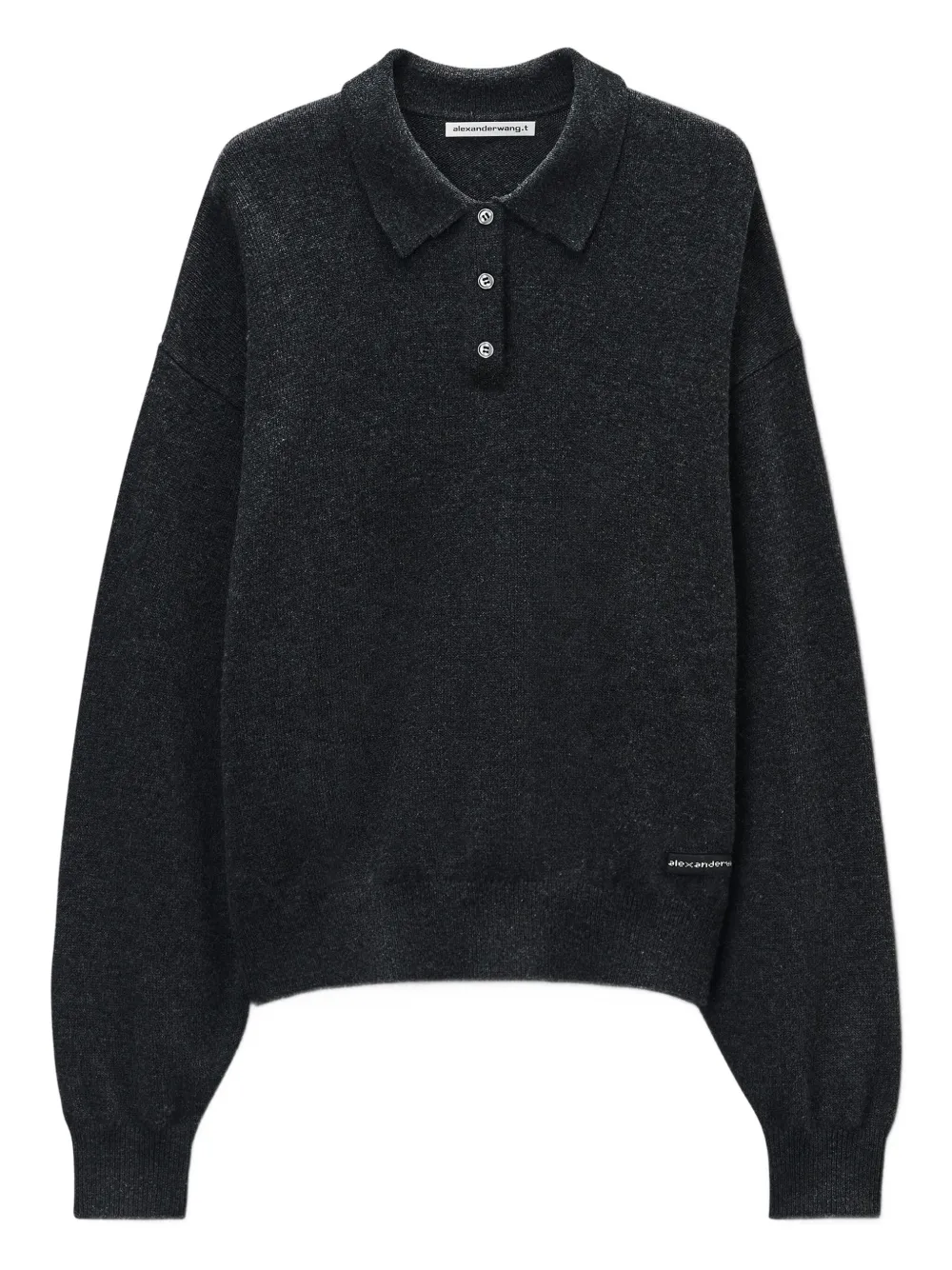 

Рубашка-поло с нашивкой-логотипом Alexander Wang, серый