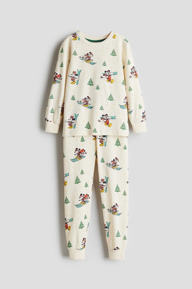 

Пижама из хлопкового джерси с принтом H&M, бежевый