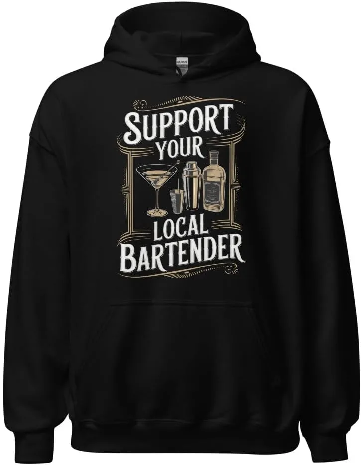 Толстовка Barkeeper Bartenders унисекс, Поддержи своего бармена Generic, черный