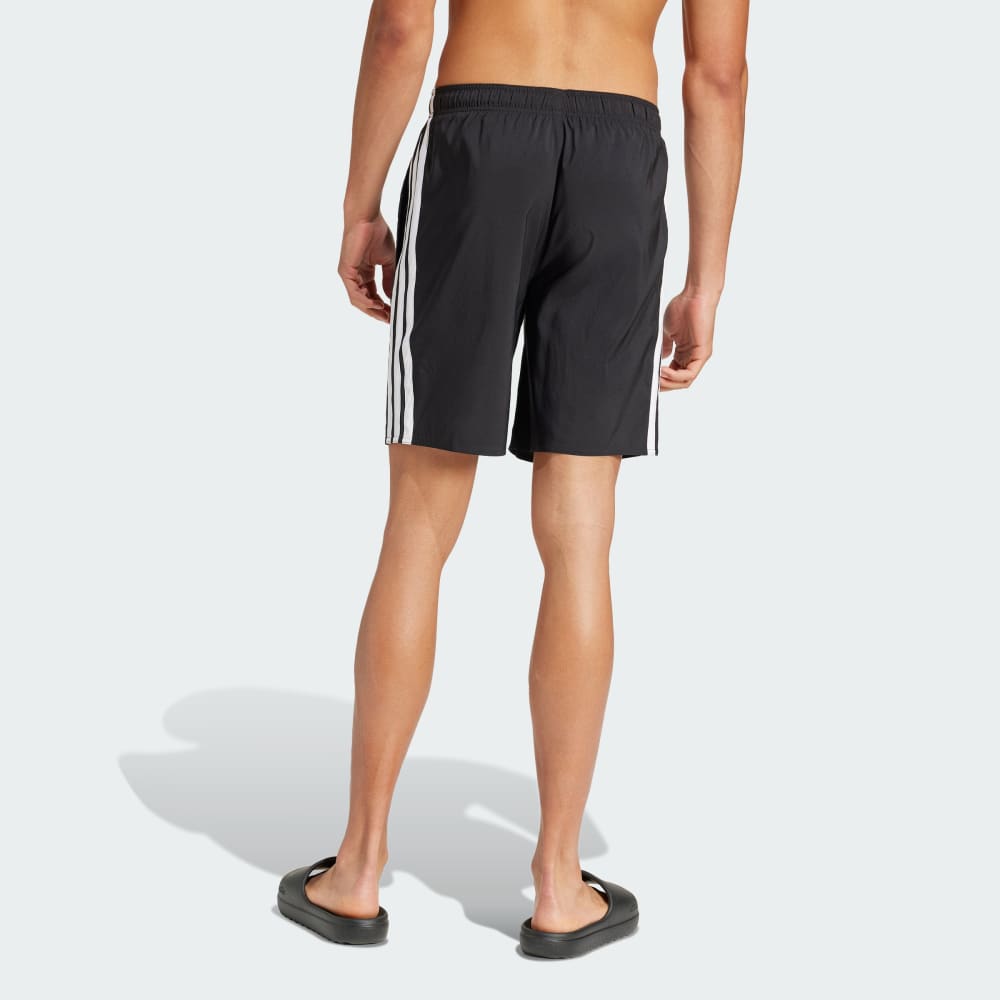 Шорты для плавания Adidas 3-Stripes Swim Shorts 8-Inch, черный/белый — фото 2