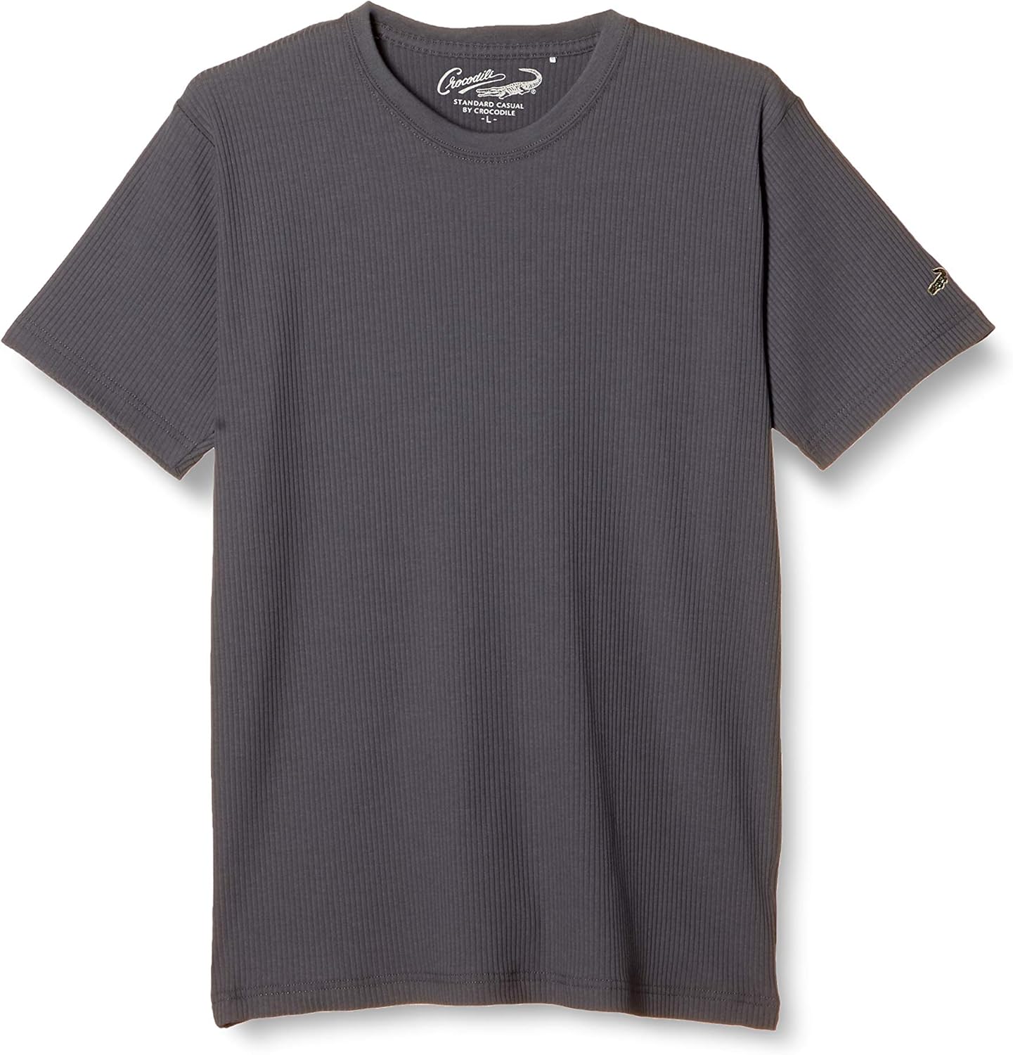 

Мужская футболка с коротким рукавом и круглым вырезом Crocodile, увлажняющая, эластичная, серый