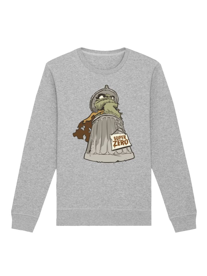 

Толстовка F4NT4STIC Sweatshirt Sesamstraße Oscar Super Zero, пятнистый серый