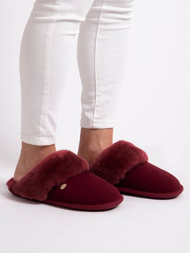 Шлепанцы из овчины герцогини мул Just Sheepskin, бордовый