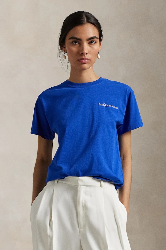 

Хлопковая футболка Polo Ralph Lauren, синий