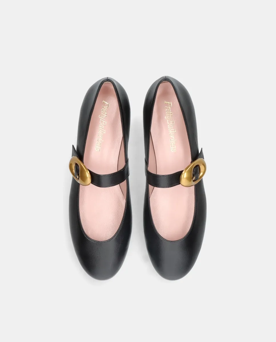Женские балетки Nicole из мягкой кожи Napa с ремешком Pretty Ballerinas, черный — фото 2