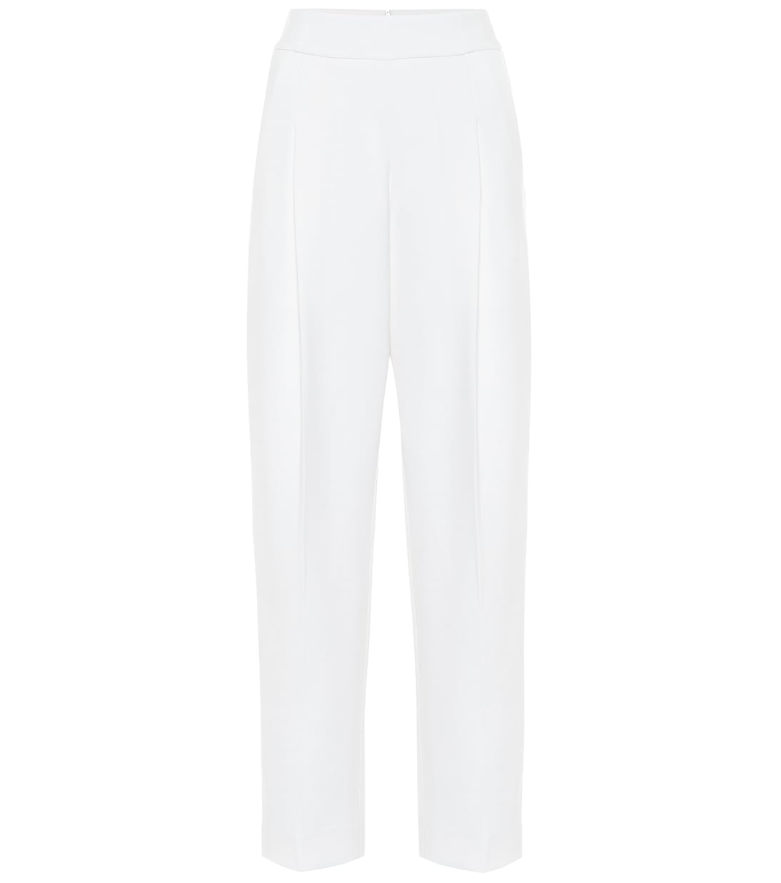 

Брюки кади из смесовой шерсти с высокой талией Oscar de la Renta, слоновая кость