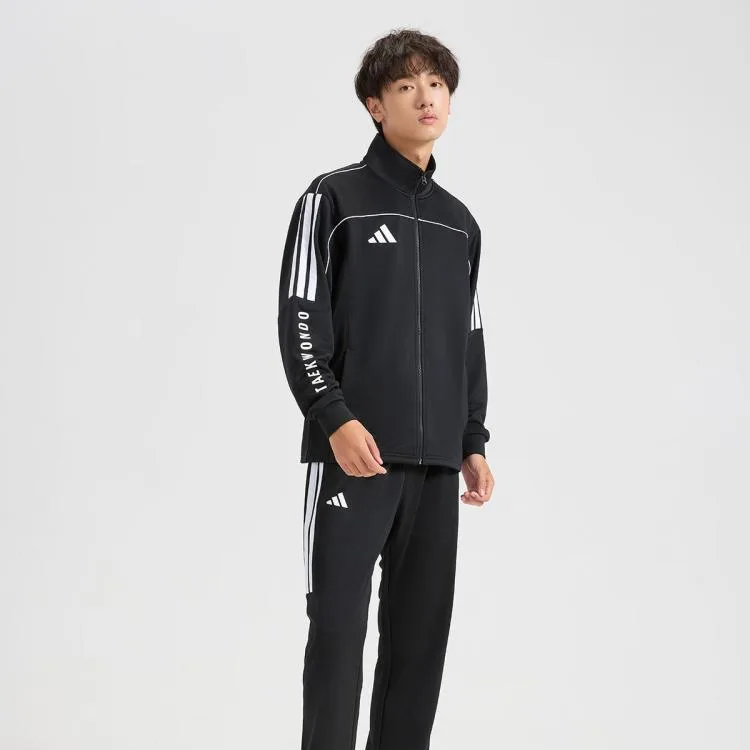 Adidas Куртка унисекс черная с воротником стойкой — фото 4