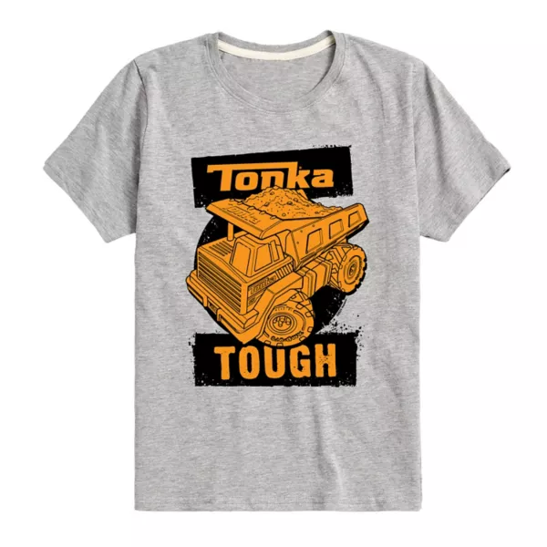 

Мальчиковая футболка с крутым принтом 8-20 Tonka, цвет heathre gray