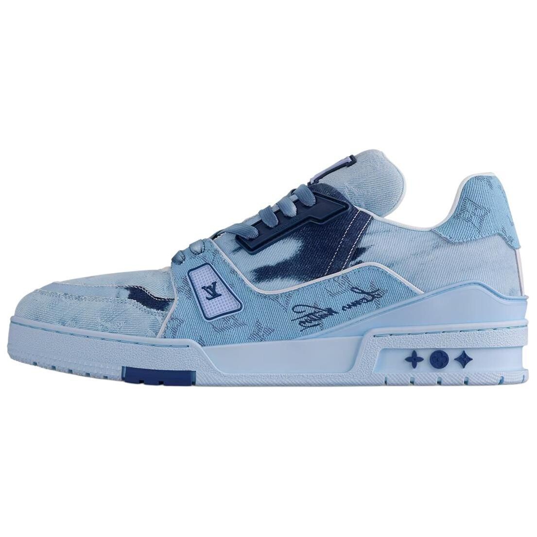 

Кроссовки LOUIS VUITTON Skateboarding Shoes Men Low-top Blue, синий