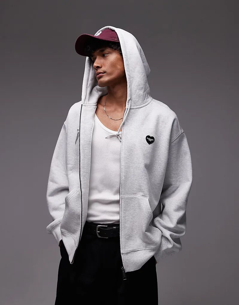 

Толстовка Carhartt WIP Heart II Hartt с застежкой-молнией серого цвета