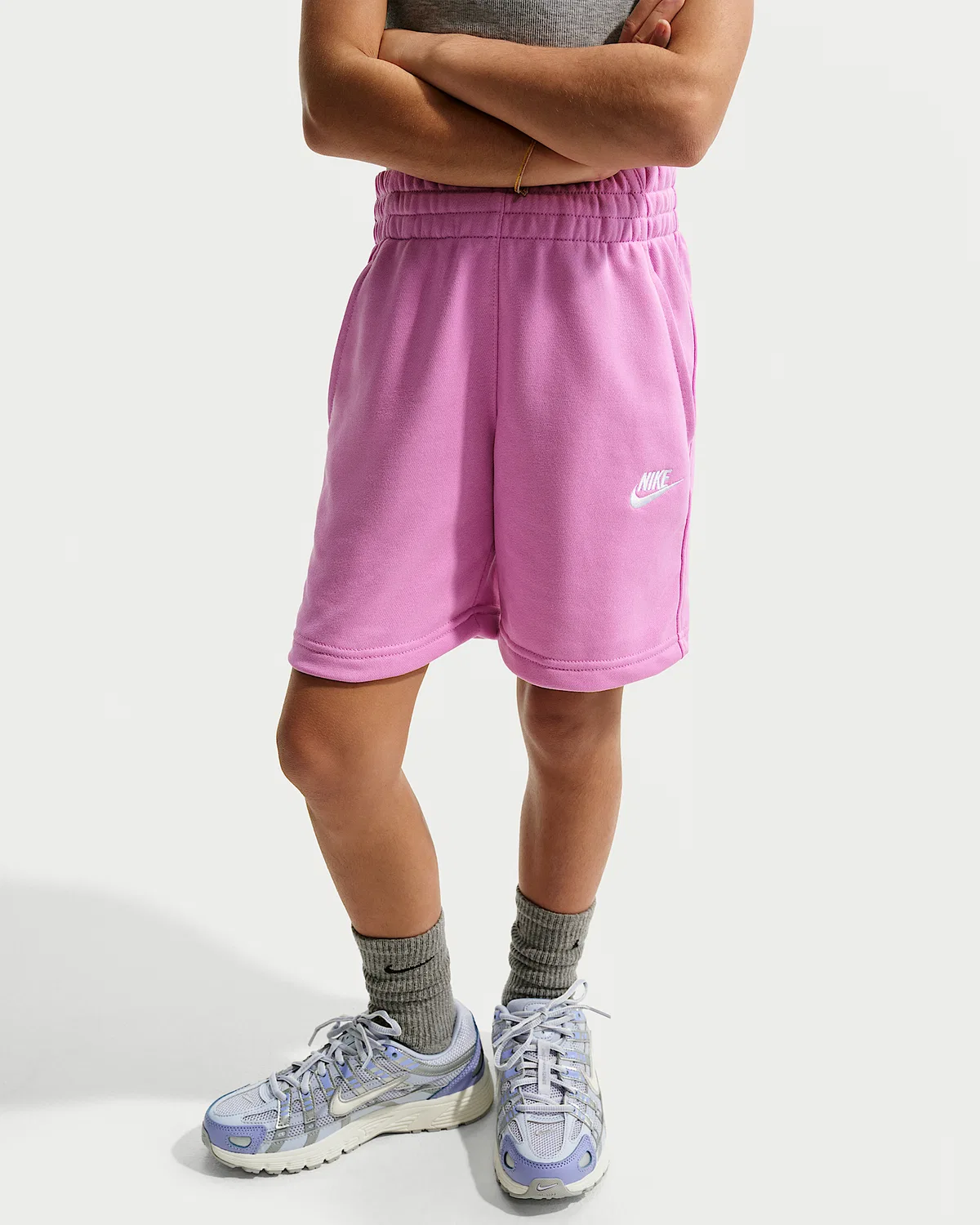 Детские шорты Nike Sportswear Club Fleece из французского флиса, Light Magenta/White — фото 3