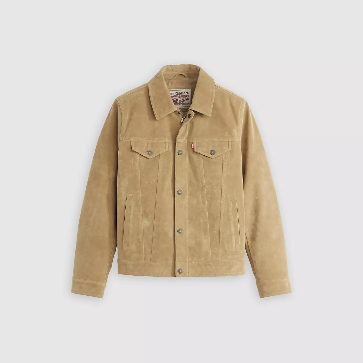 Куртка Levi's Vintage Faux Cow Suede Trucker, серо-коричневый