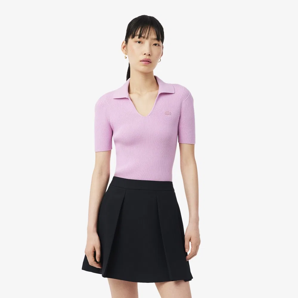 Свитер Lacoste с 3D-рубчиком, розовый