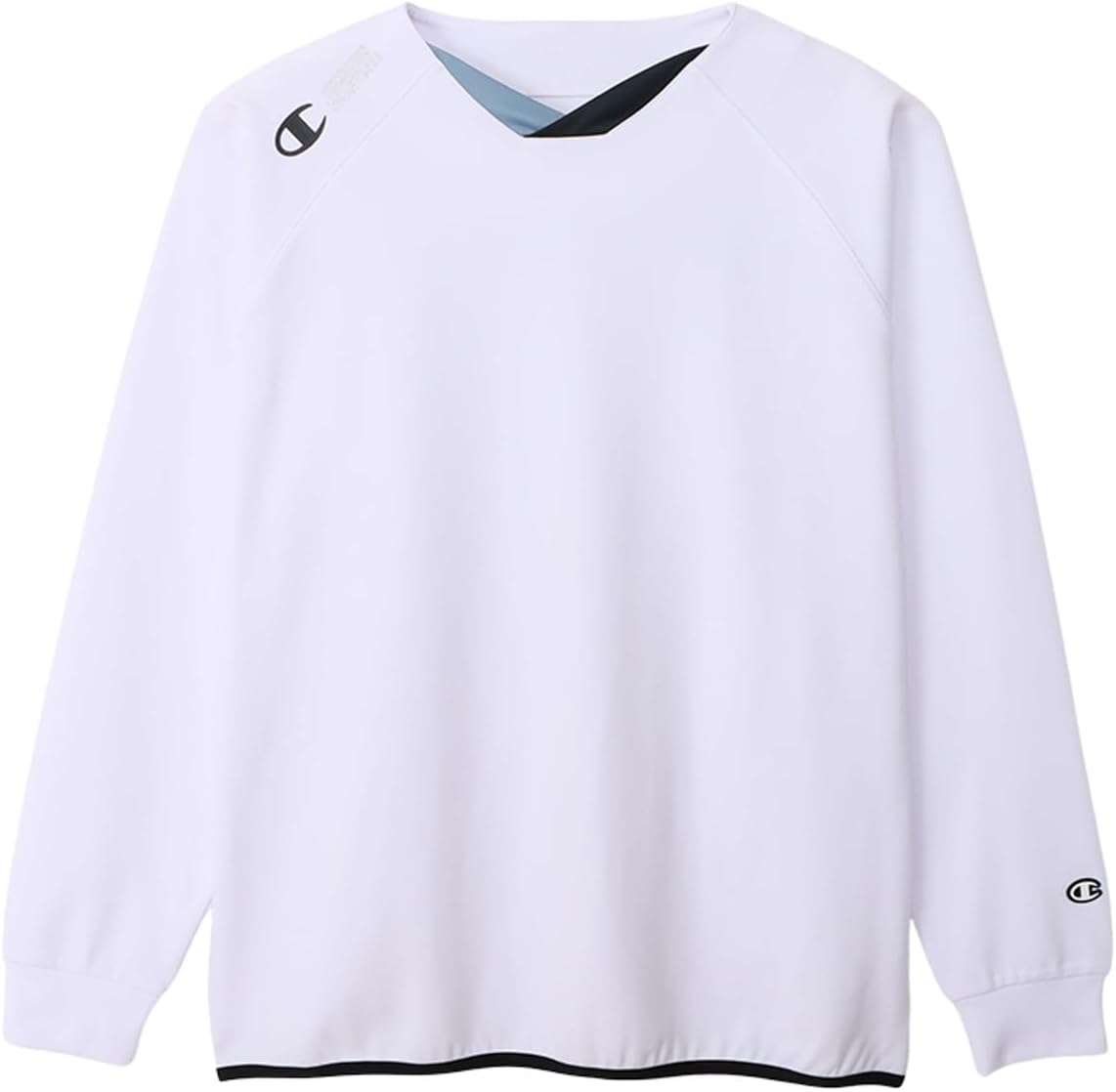 

Футболка Champion с длинным рукавом, V-образный вырез, быстросохнущая, эластичная, антибактериальная, отталкивающая запахи, теплая, с графическим логотипом, волейбольная футболка, белый