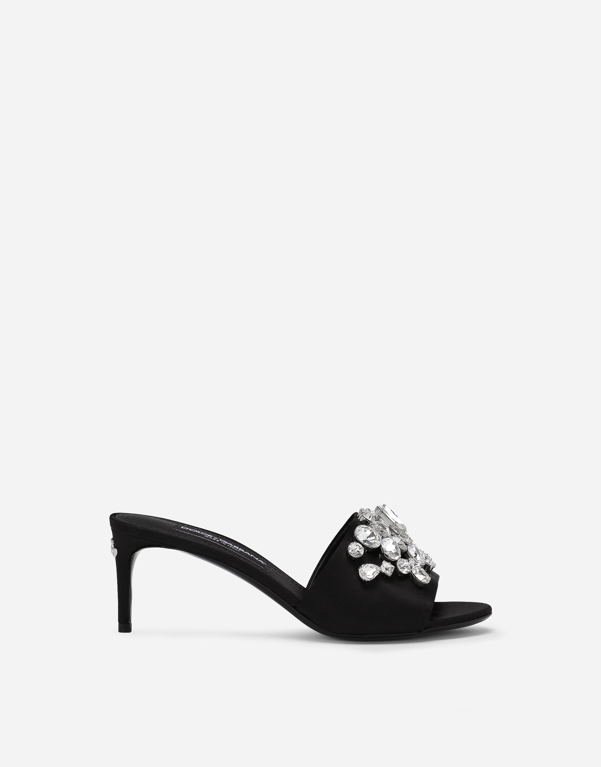 Атласные мюли с вышивкой Dolce & Gabbana, черный