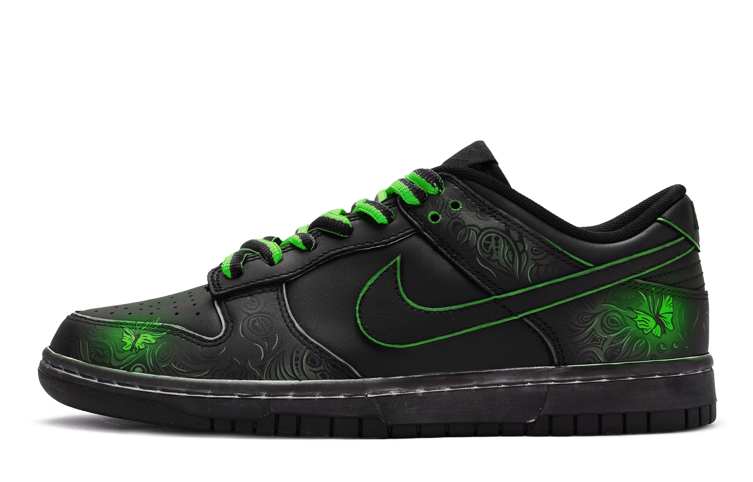

Nike Dunk 811 Manufacturing, Inferno Butterfly Slip Resistant Low top Skateboard Shoes Men's Black Green