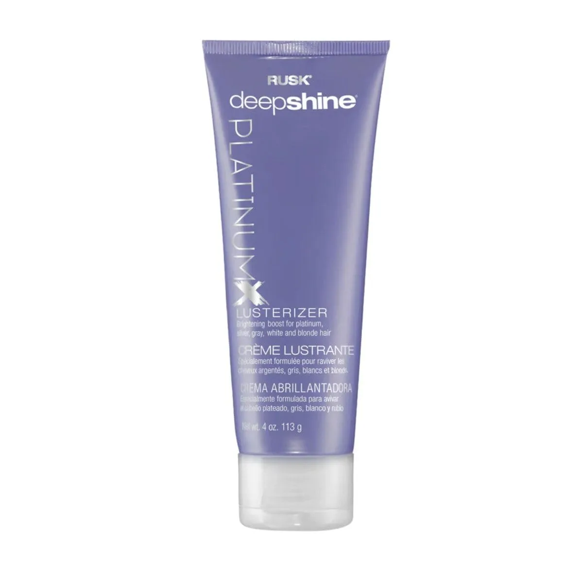 RUSK Deepshine PlatinumX Violet Lusterizer - крем для укладки, усиливающий цвет для обесцвеченных волос, против желтизны, для контроля пушистости и блеска (113 г)